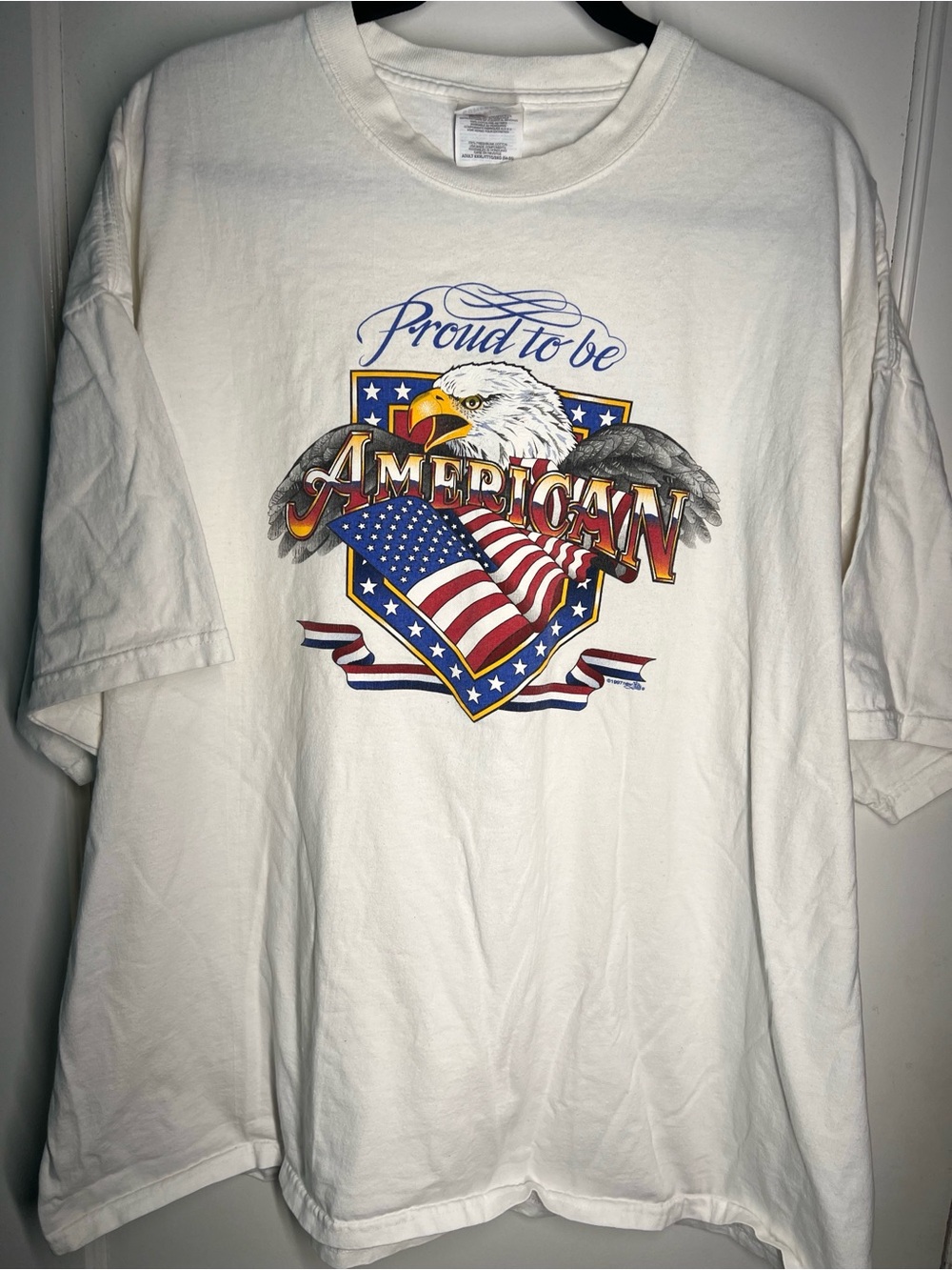 VTG 90s Proud to Be American Graphic Tee in a size XXXL